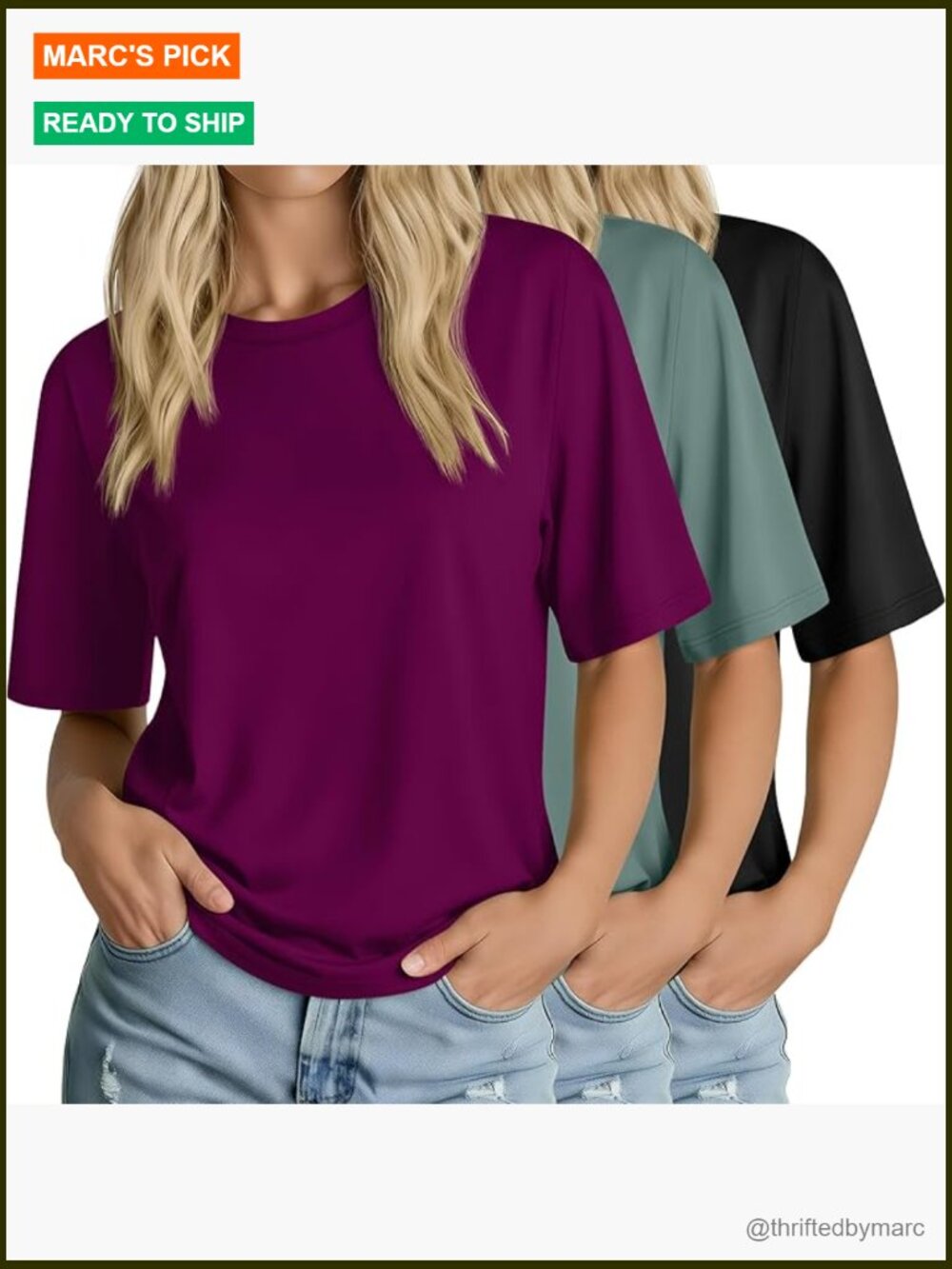 3 Pack Half Sleeve Crew Neck Tunic Tops, Loose Fit Casual Tees for Summer
